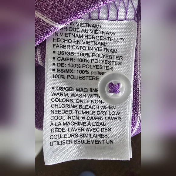 Purple Striped Polo Shirt with Classic Collar - Picture 5 of 8